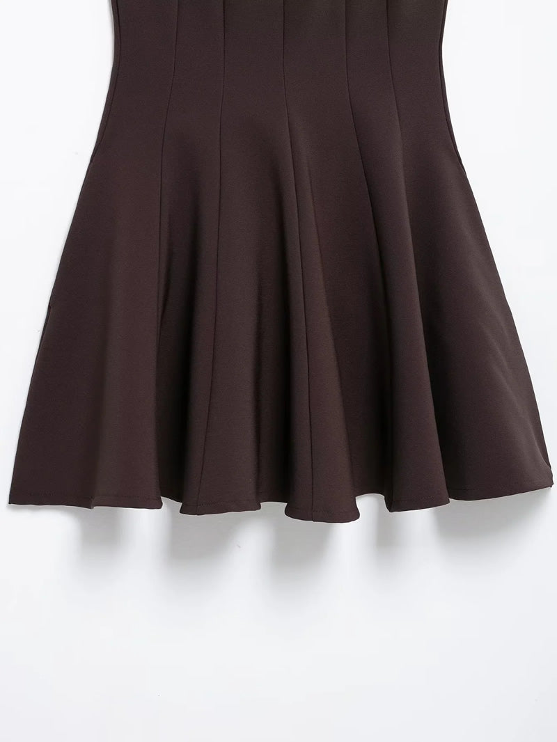 VESTIDO MINI KARLA CAFE