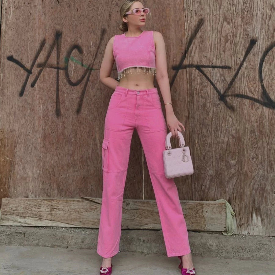 PANTALON MZC CARGO ROSA