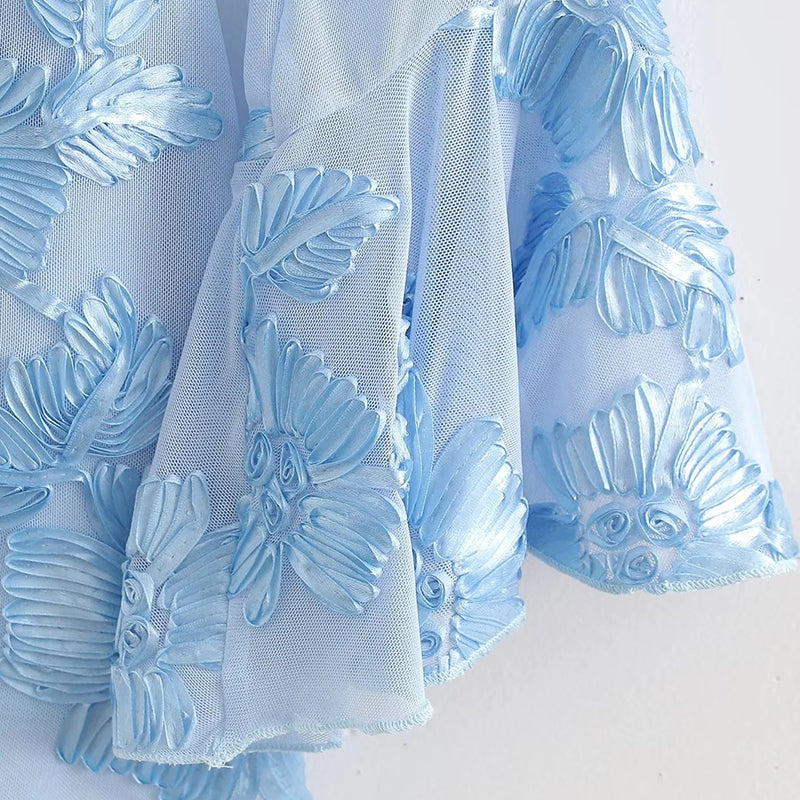 GREECE DRESS BORDADO BABY BLUE