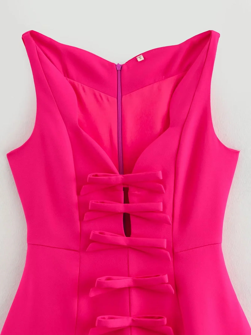 VESTIDO MIDI BARBIE MOÑOS