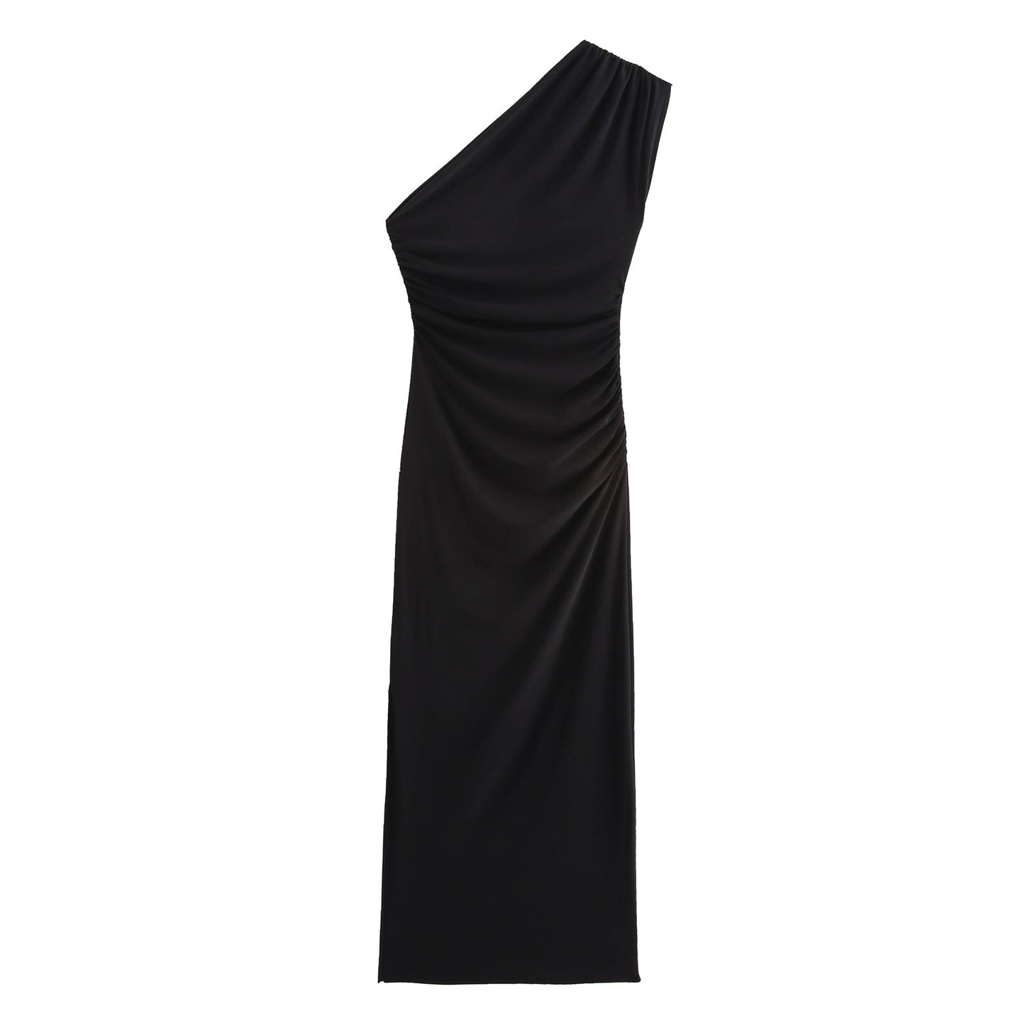 VESTIDO NEGRO MAXI ASIMETRICO