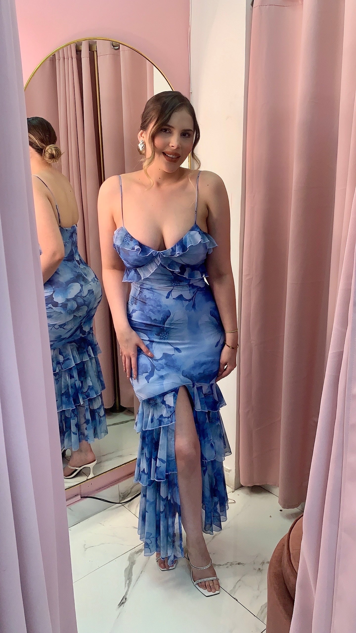 VESTIDO MAXI MONIKE AZUL MESH OLANES