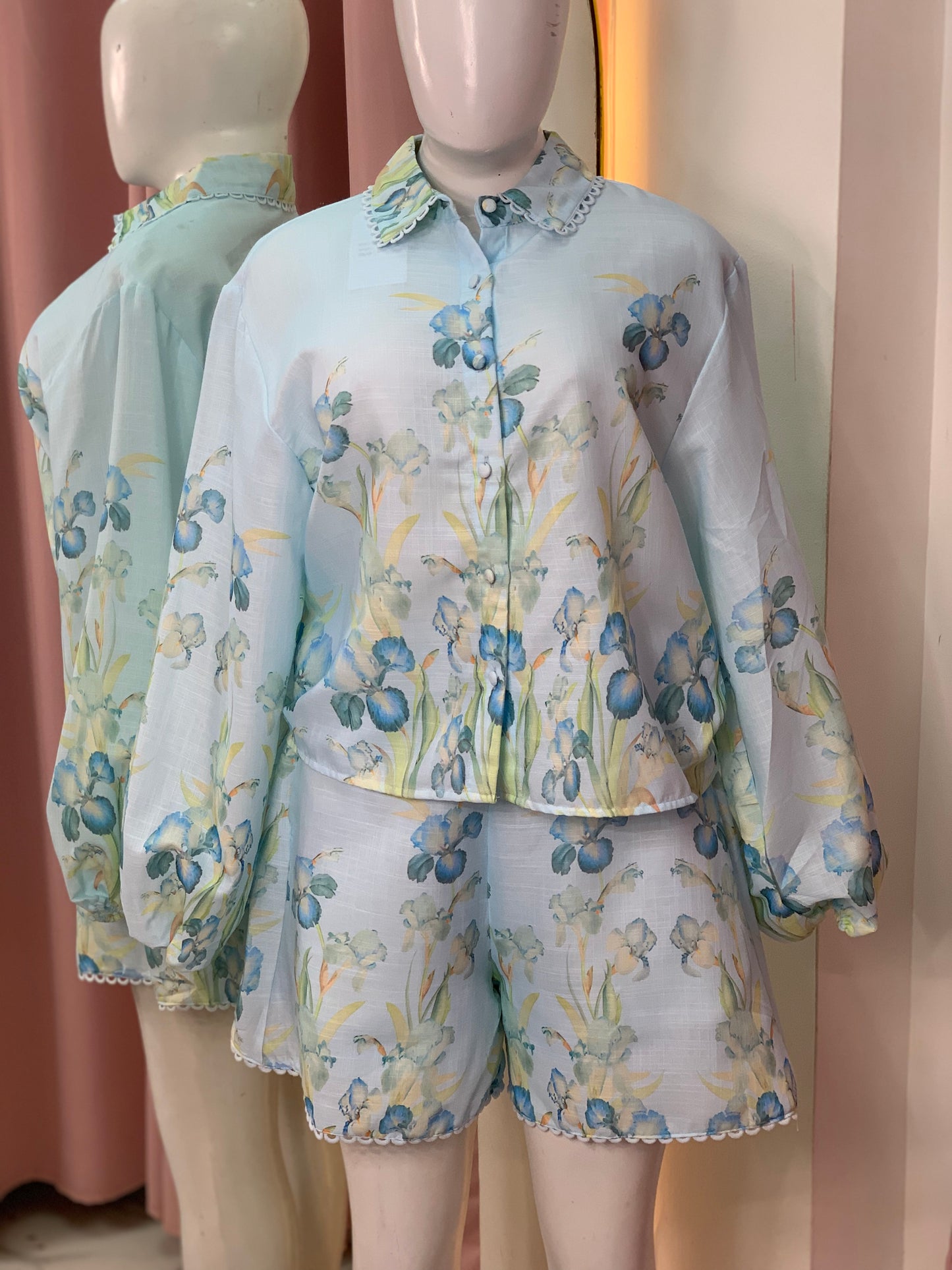 THE HARPER LINEN SET BABY BLUE