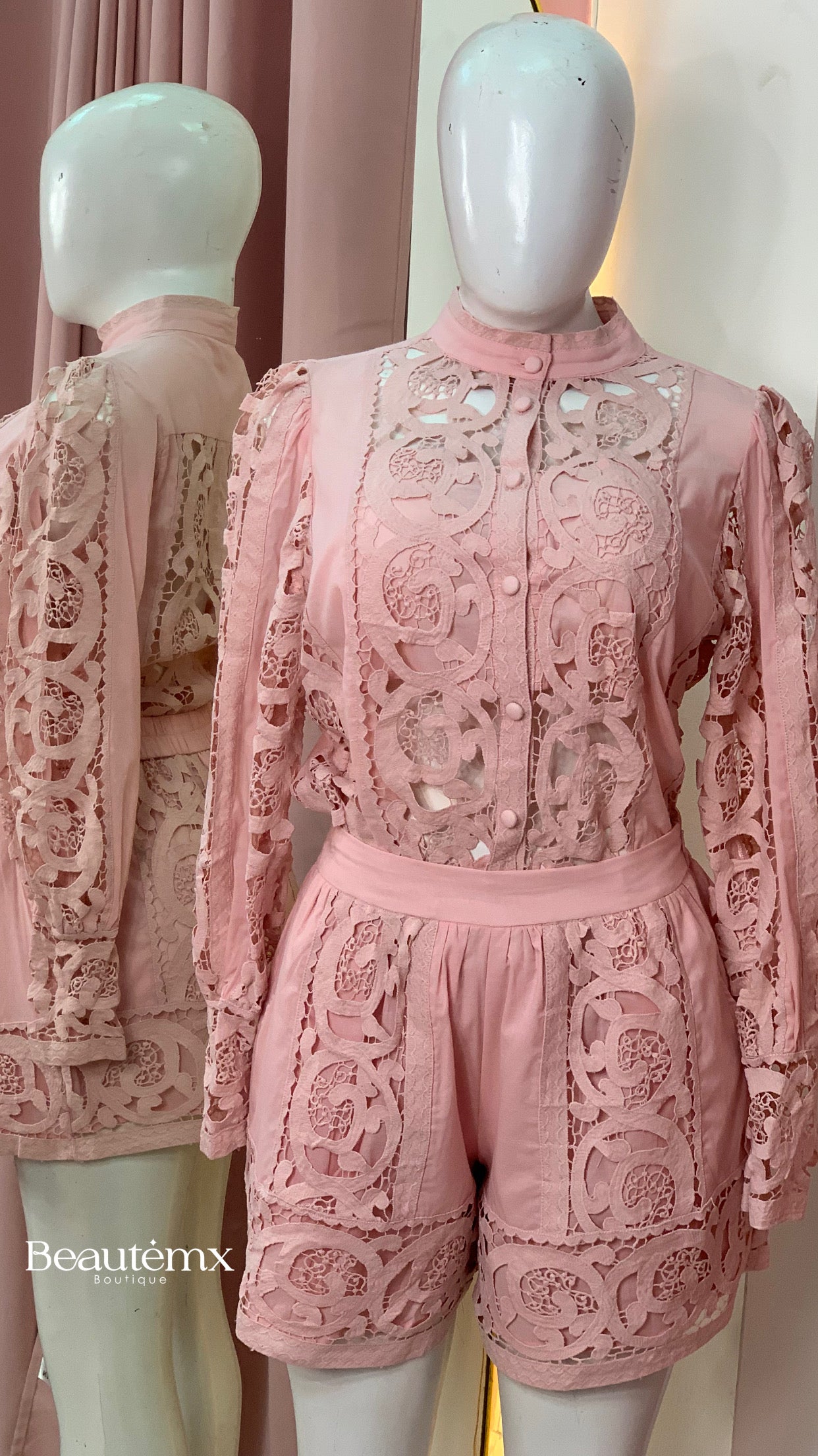 THE BELLA COTTON ROSA EMPOLVADO SET