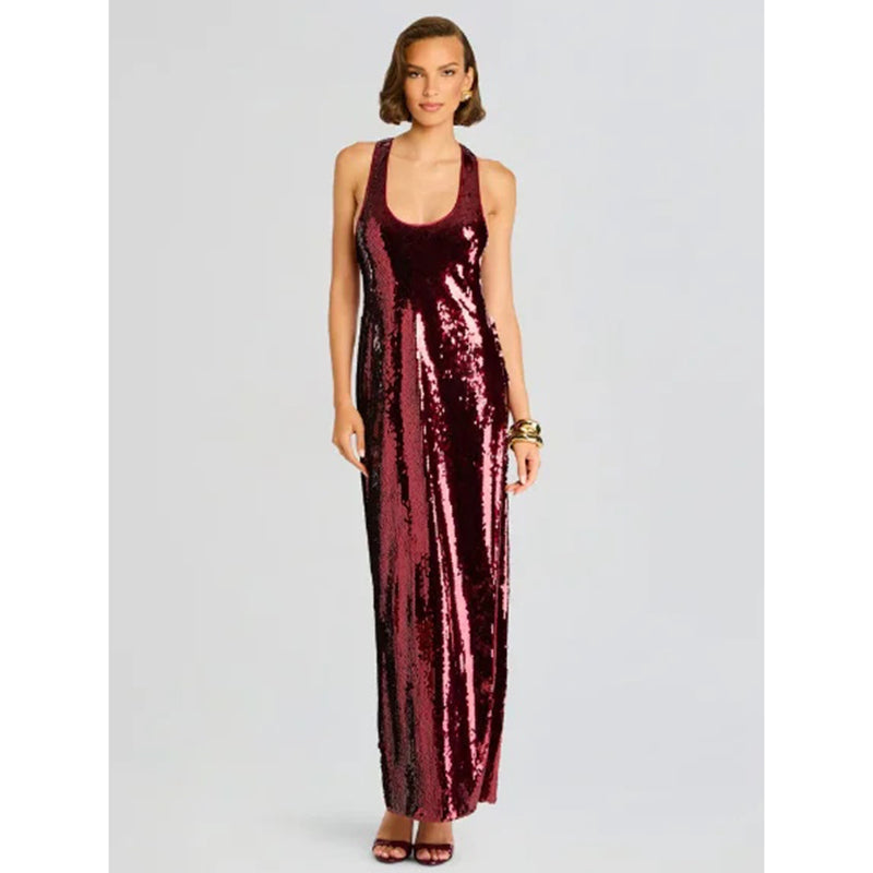 VESTIDO LENTEJUELA MORADO