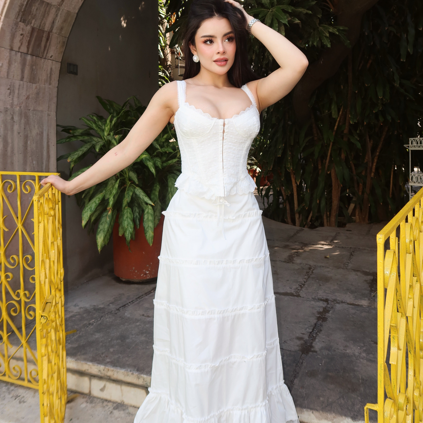 CONJUNTO ENCAJE BLANCO