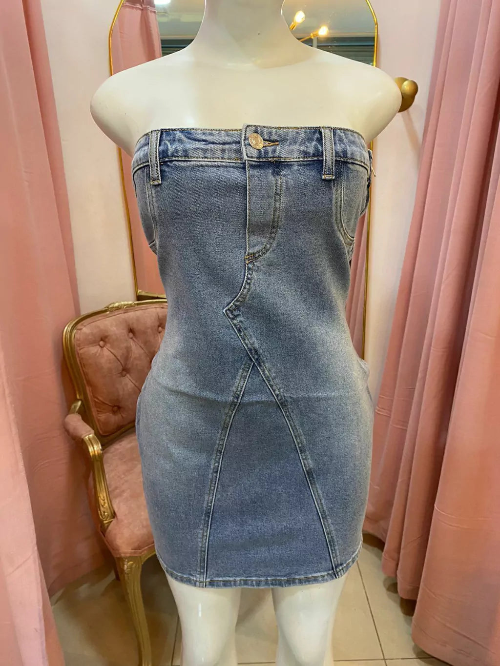 VESTIDO DENIM CON CIERRE LATERAL