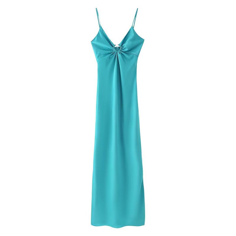 VESTIDO CLARISA MAXI TURQUESA