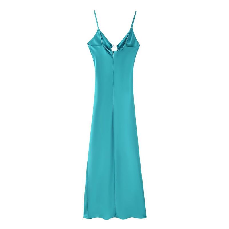 VESTIDO CLARISA MAXI TURQUESA