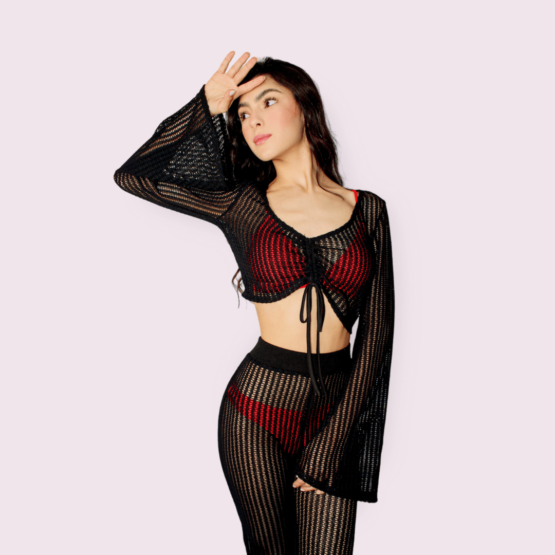 SET TEJIDO NEGRO