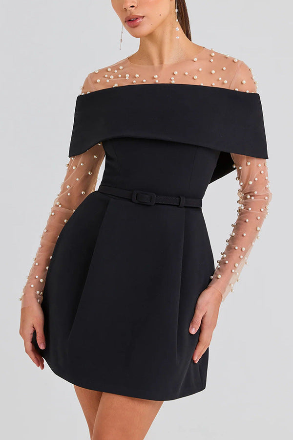 VESTIDO NEGRO CON CINTÓ