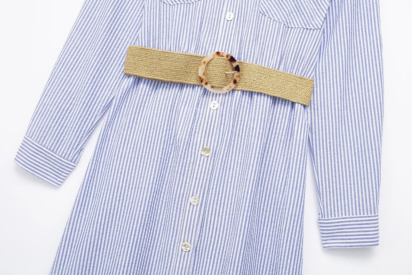 VESTIDO LARGO AZUL RAYADO