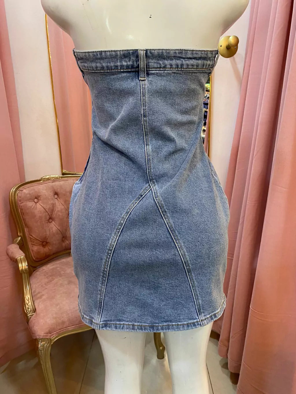 VESTIDO DENIM CON CIERRE LATERAL