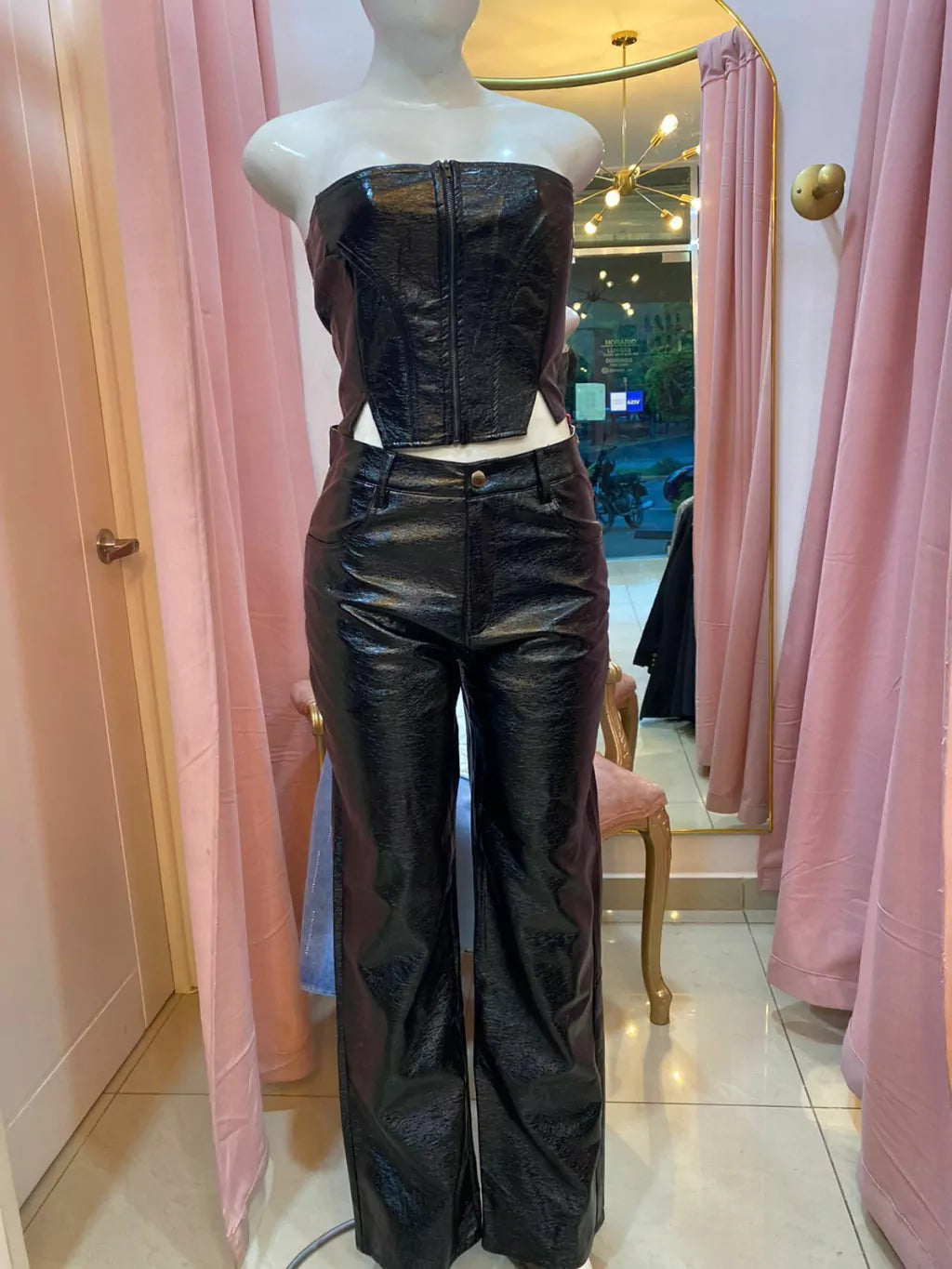 CONJUNTO TOP + PANTALON CORRUGADO