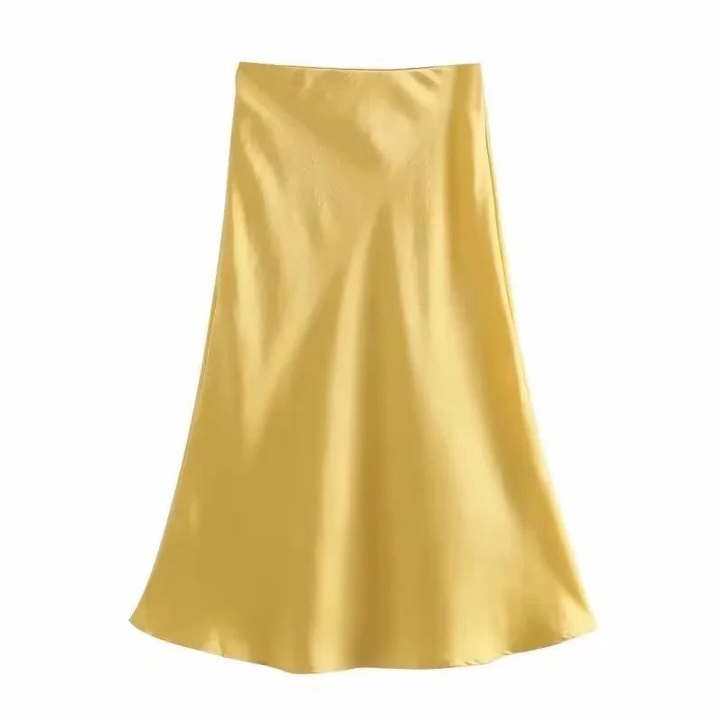 FALDA SATIN AMARILLA