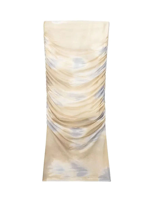 FALDA MESH ESTAMPADO NUDE/AZUL