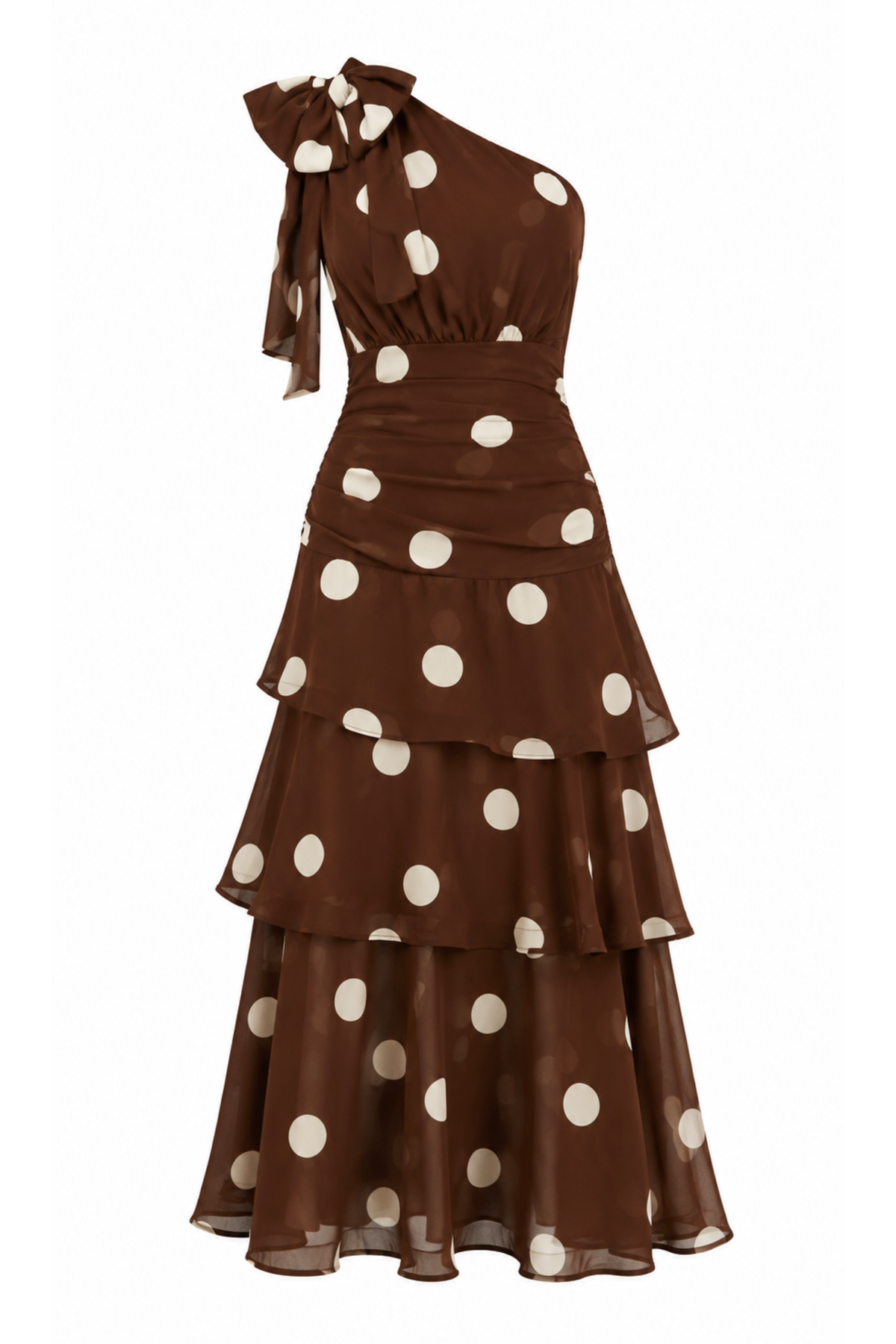 VESTIDO NOREIA POLKA DOT CAFÉ
