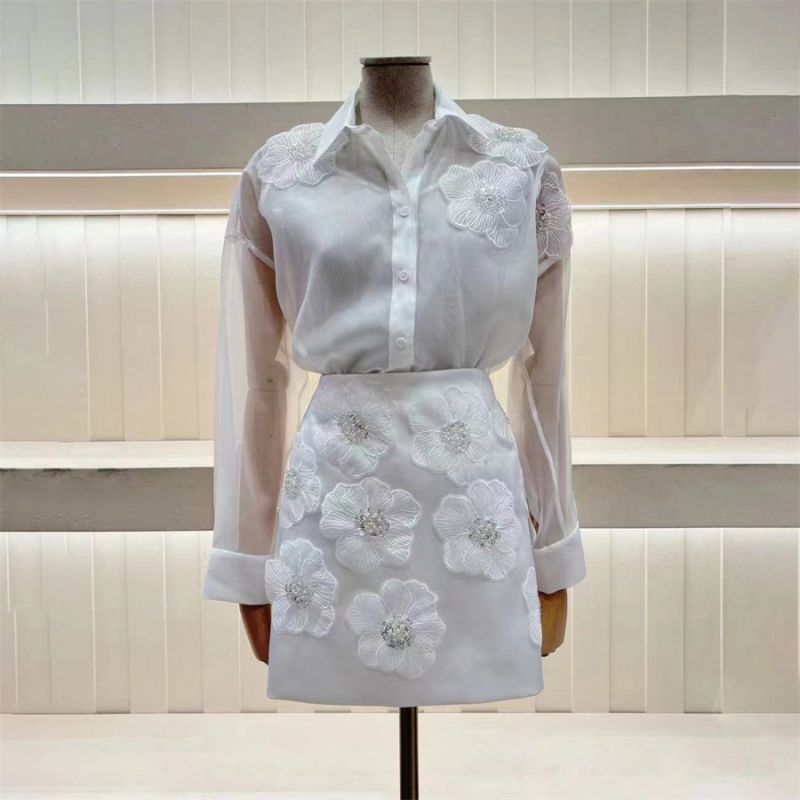 CONJUNTO LADY BLANCO FLORES 3D