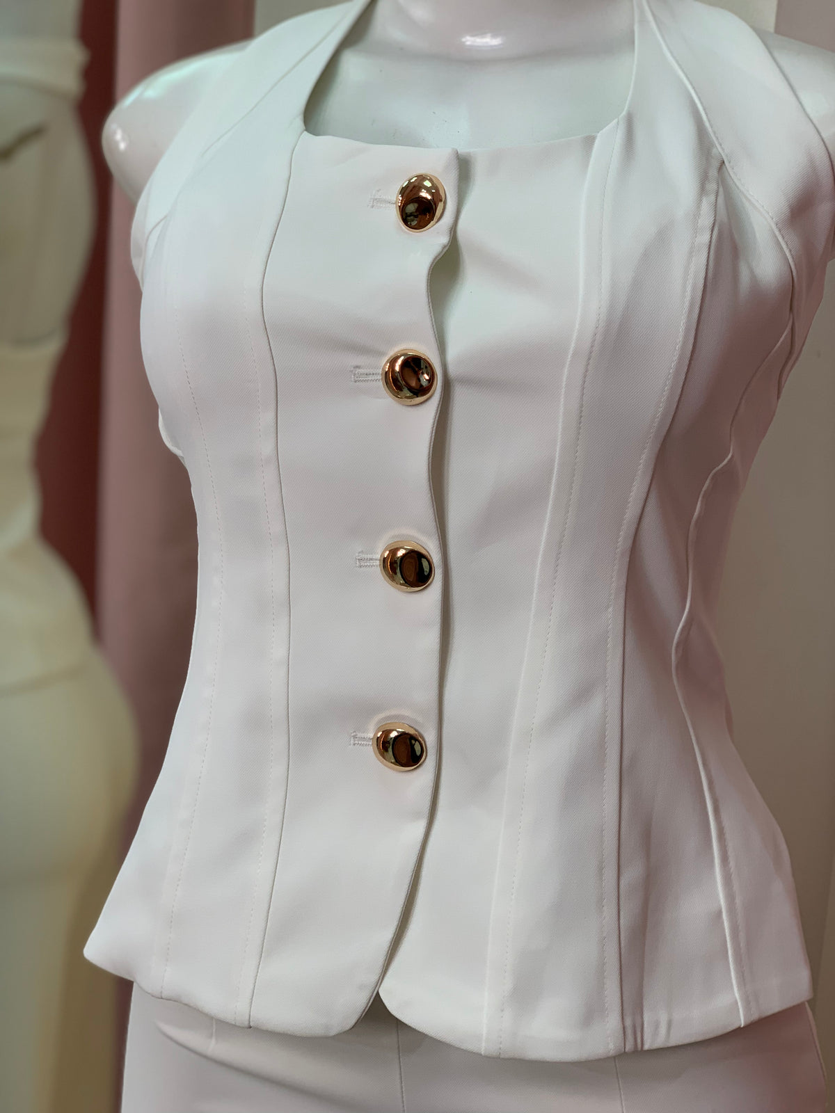 CAMILLE SET BLANCO PANTALON + CHALECO
