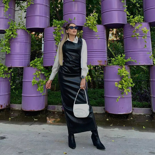 VESTIDO PIEL NEGRO