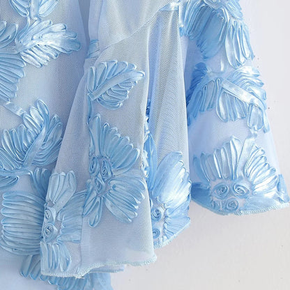 GREECE DRESS BORDADO BABY BLUE