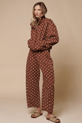 CONJUNTO LANCY POLKA DOT DENIM HIGH NECK