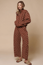 CONJUNTO LANCY POLKA DOT DENIM HIGH NECK