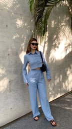 SET BLUSA CORTA+ PANTALÓN