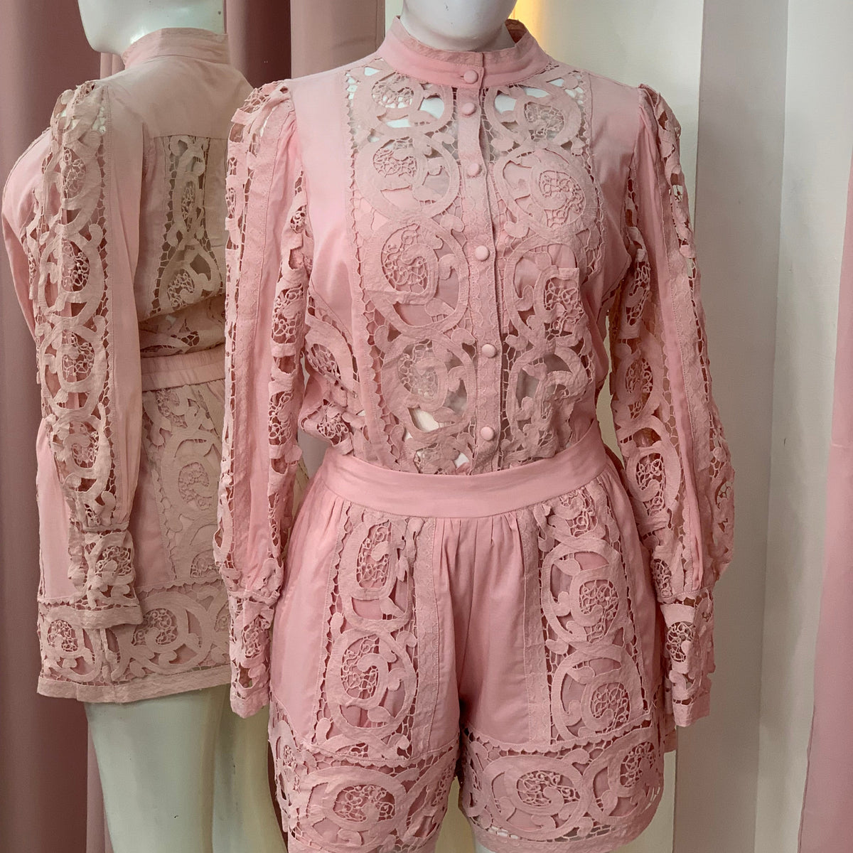 THE BELLA COTTON ROSA EMPOLVADO SET