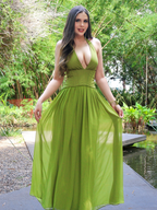 VESTIDO ANDORA HALTER MAXI CHARTREUSE