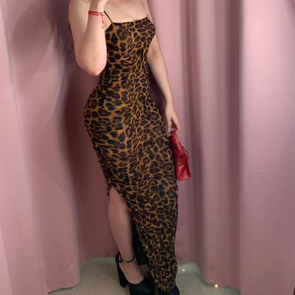 VESTIDO LARGO ANIMAL PRINT