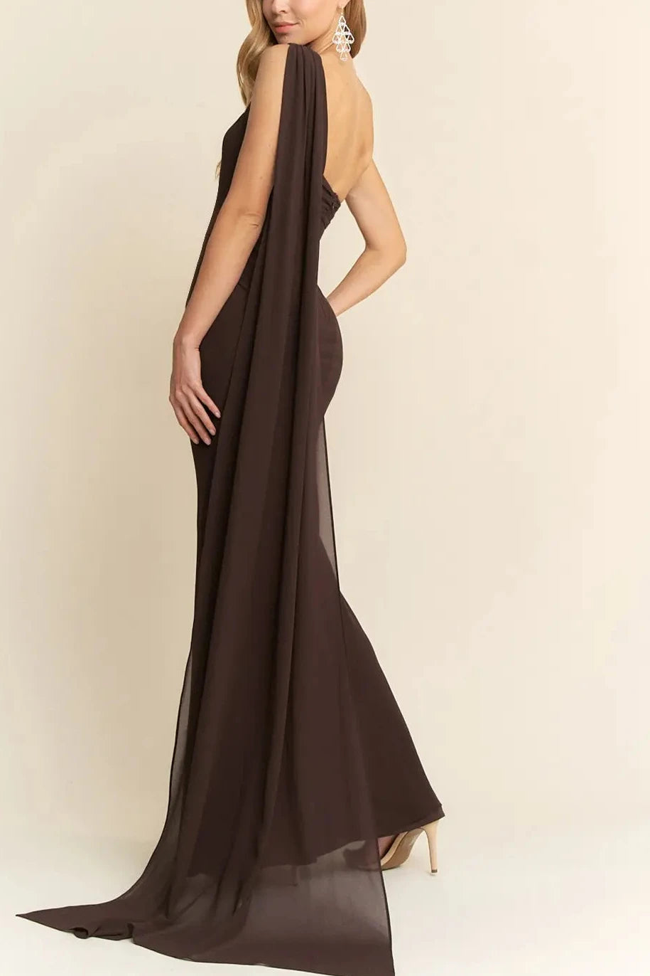 VESTIDO MAXI BELLAIRE CHOCOLATE