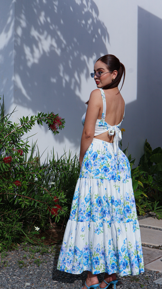VESTIDO FLORAL CIELO