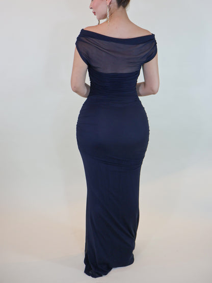 VESTIDO MAXI MARLENE AZUL MARINO