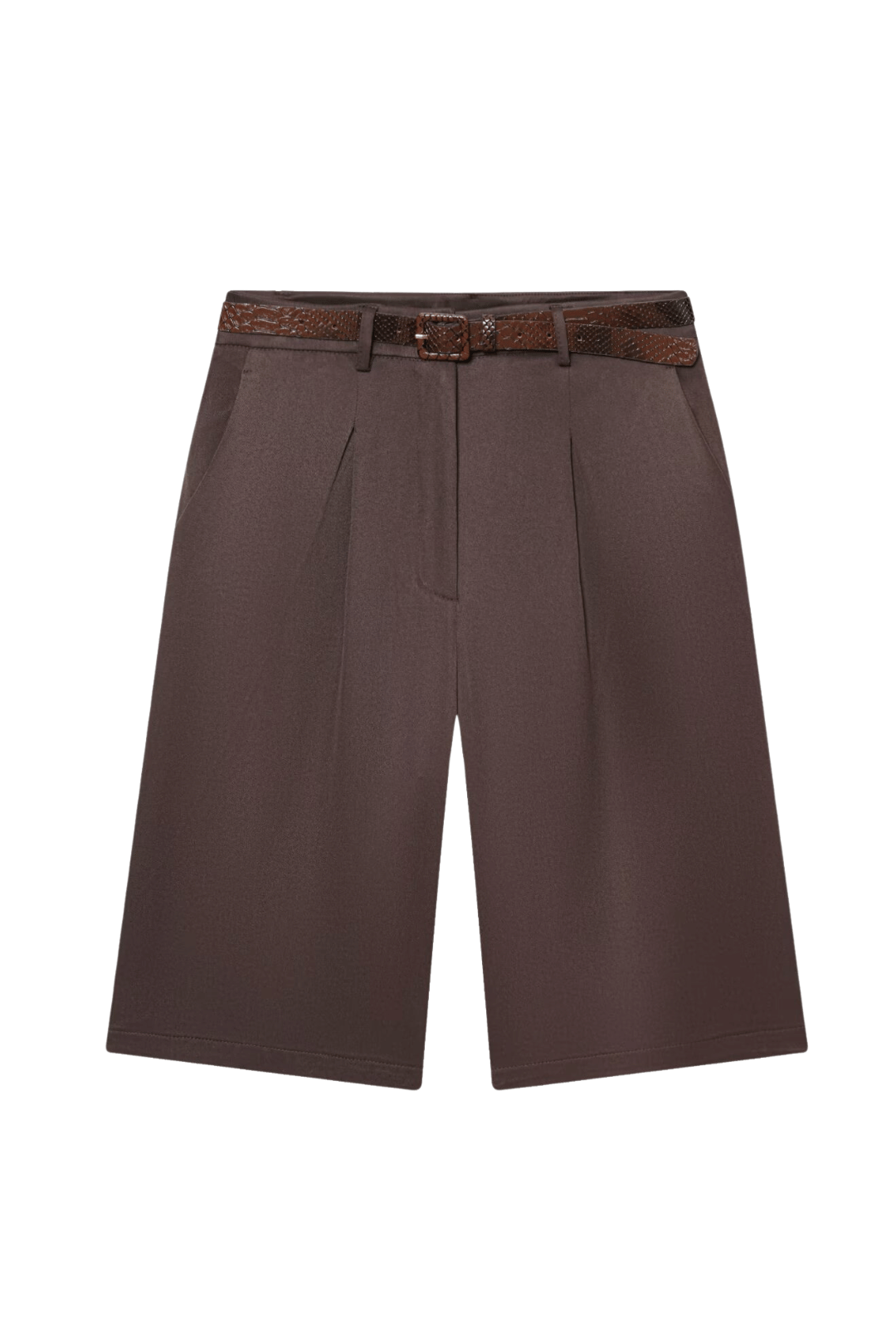 SHORT CAFÉ CHOCOLATE CON CINTO