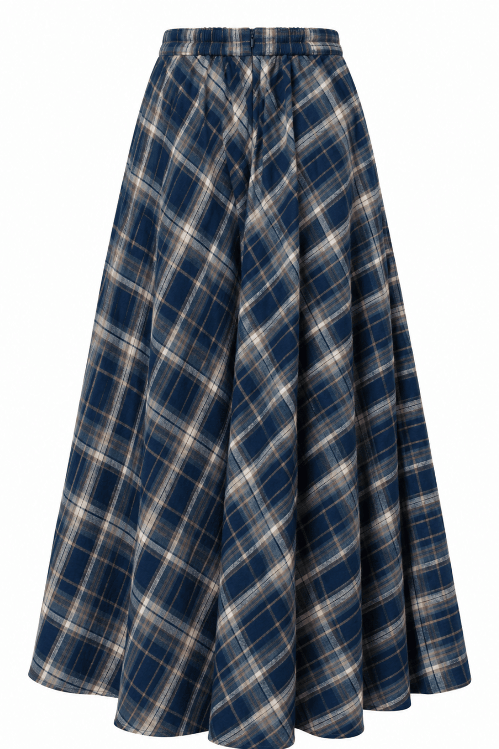 FALDA DEVI MAXI A CUADROS NAVY