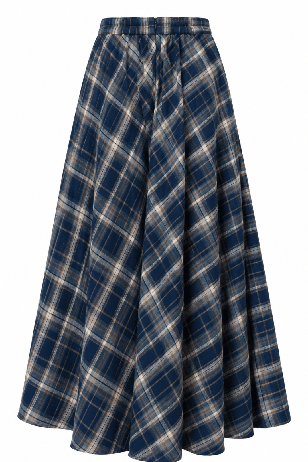FALDA DEVI MAXI A CUADROS NAVY