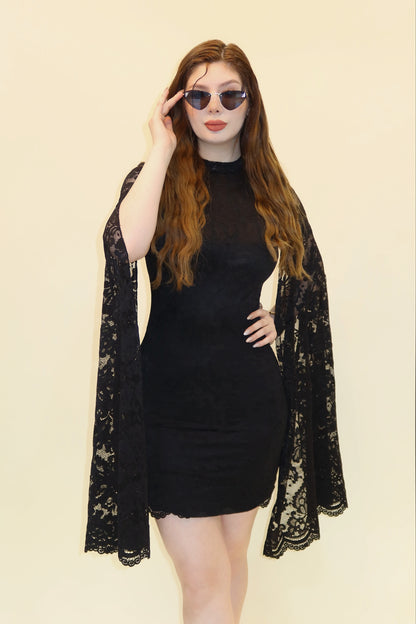 VESTIDO ELEONOR ENCAJE NEGRO