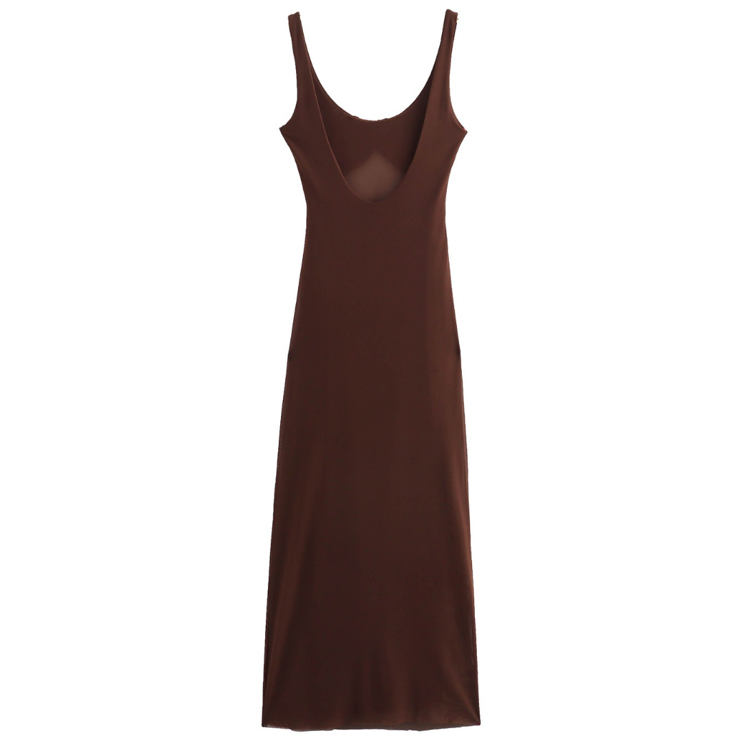 VESTIDO MESH CAFÉ