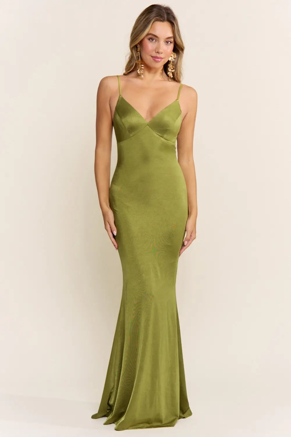 VESTIDO MAXI  CORALINE WITH ORGANZA GREEN