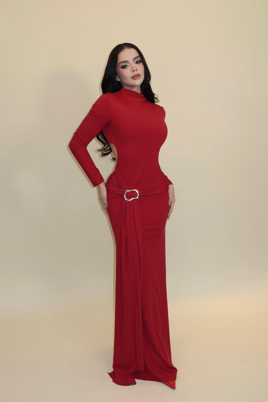 VESTIDO KENIA MAXI ROJO