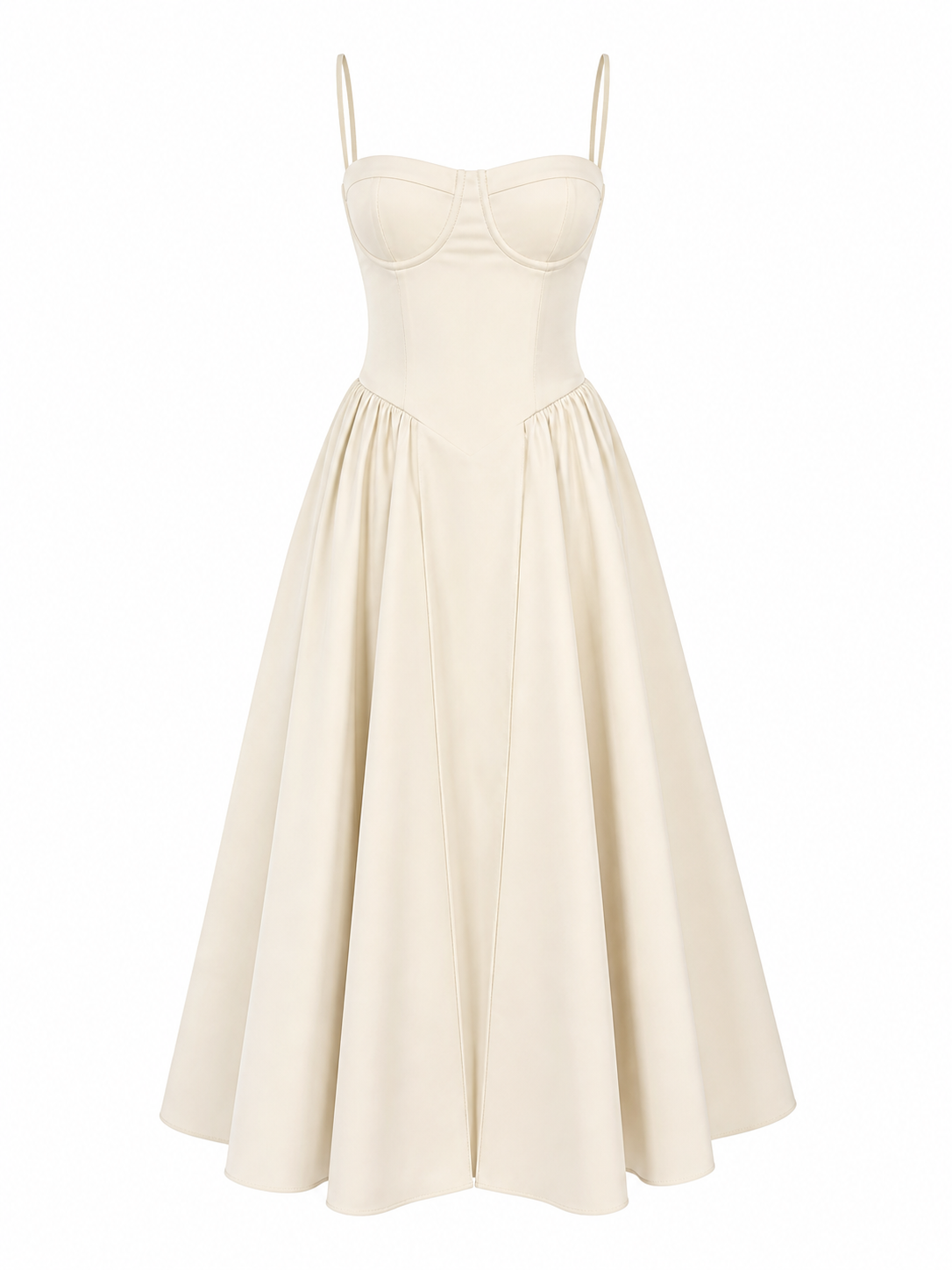 SCARLETT DRESS MIDI IVORY WHITE