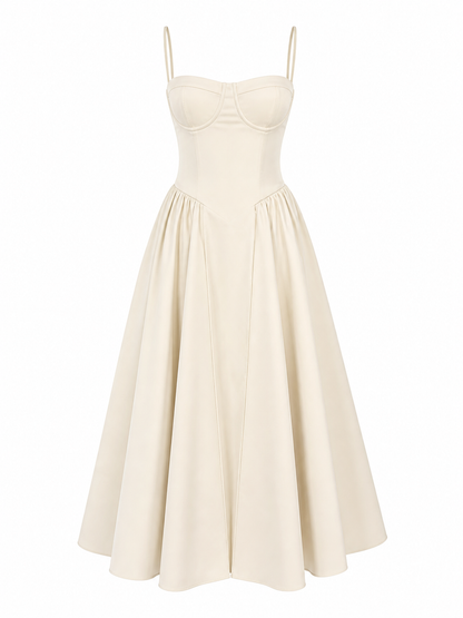 SCARLETT DRESS MIDI IVORY WHITE