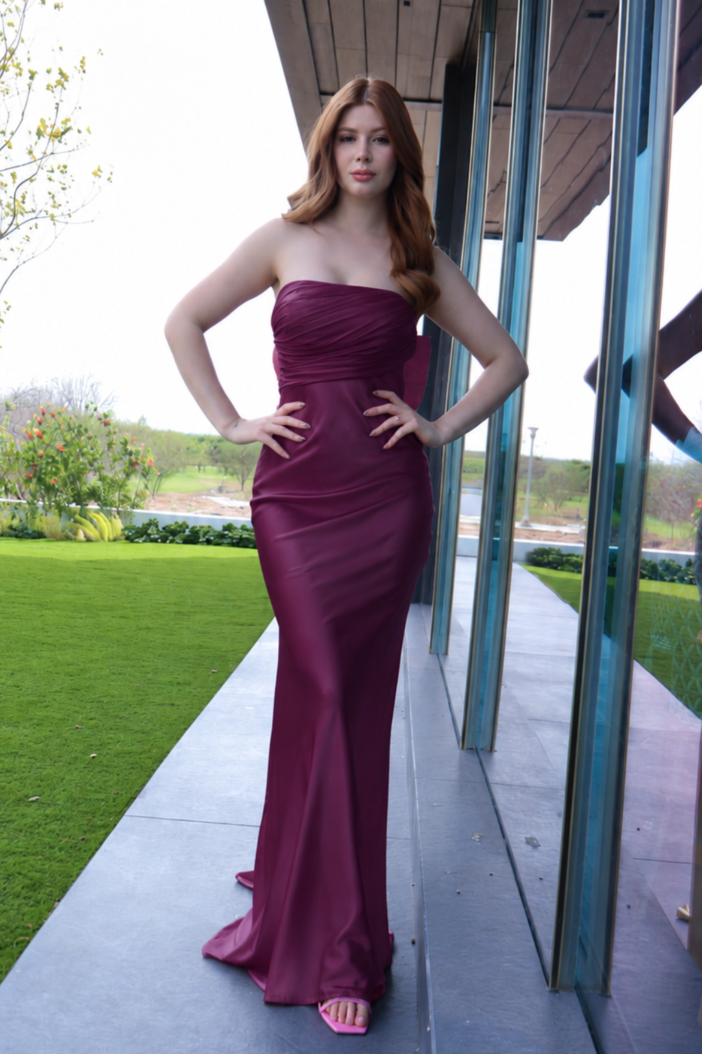 VESTIDO MAXI ARIELLE PLUM