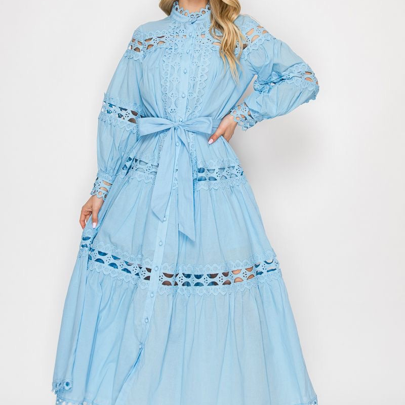 THE MONROE DAY COTTON DRESS BABY BLUE