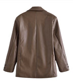 BLAZER CAFE EFECTO PIEL OFELIA