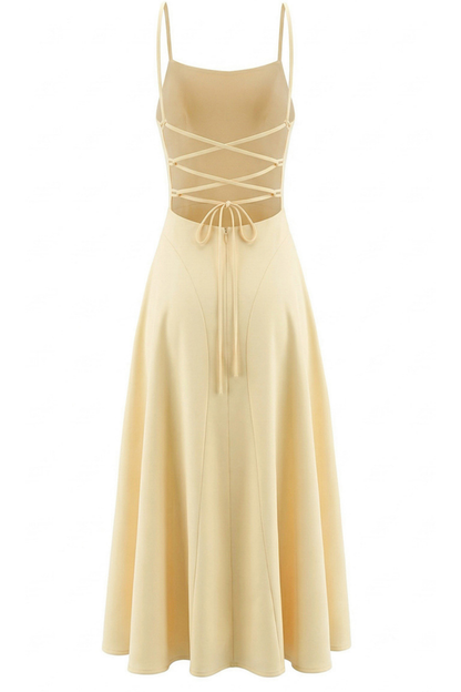 VESTIDO ZAFIELLE LIGHT YELLOW MIDI