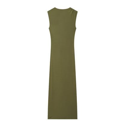 VESTIDO MIDI SYLVIE VERDE OLIVO