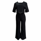 CONJUNTO NEGRO BLUSA CORTA