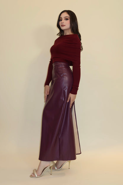 FALDA LARGA VINIPIEL TINTA